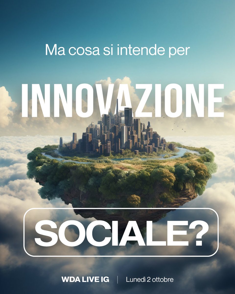E tu lo sai cosa significa "innovazione sociale"?

Partecipa al dibattito sul tema insieme al Prof. <a href="/rickymaiolini/">Riccardo Maiolini</a> sul nostro canale Instagram Lunedì 2 ottobre alle 16:00.

Link del canale: instagram.com/wdathecofounde…

#startup #innovazione #tech