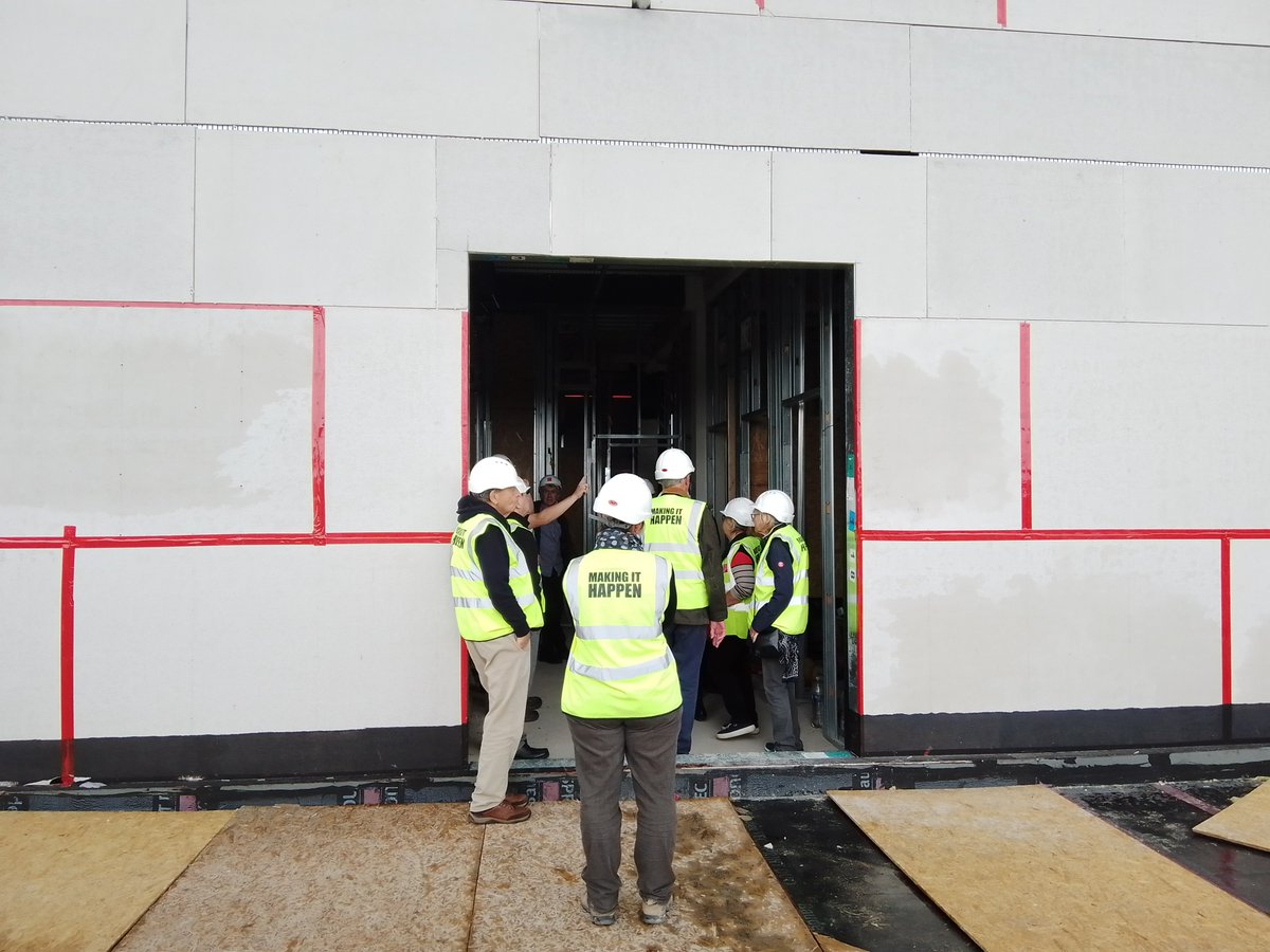 NpTbridge's tweet photo. Going down! A Big Bridge thank you to the amazing @JohnPerkinsCon team for showing us - and members of the   Friends of @NewportMuseum and Gallery -  the construction progress of our brand new @NpTbridge Visitor Centre! #itsOURBridge https://t.co/WjWGLhCv3k