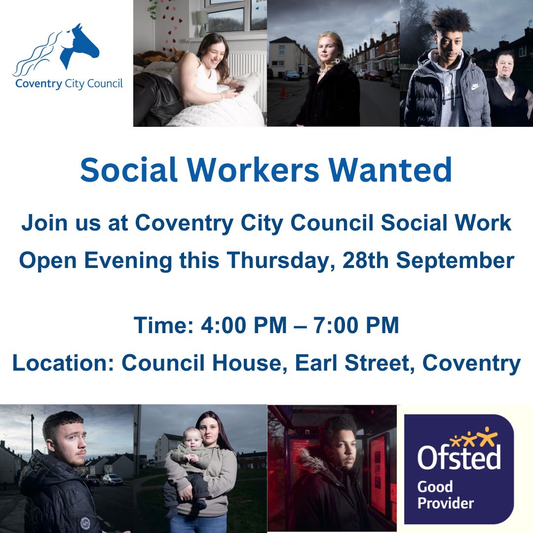 Do you want to make a difference to young people's lives?

If you do, then come and attend our Social Work Open Evening this Thursday 28th September. It might be the career for you!

Details: orlo.uk/hrpjT