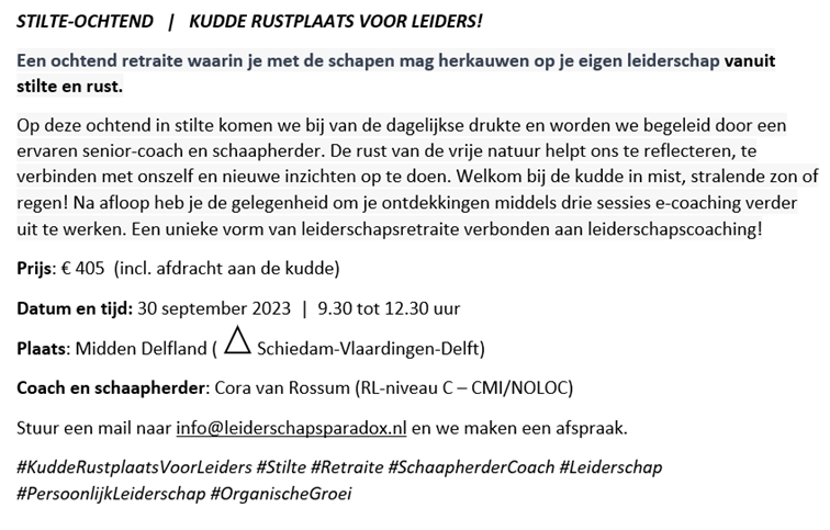 Loopbaanparadox's tweet photo. Een ochtendretraite waarin je met de schapen mag herkauwen op je eigen leiderschap vanuit stilte en rust. Welkom bij de kudde in mist,  zon of regen!  Stuur een mail naar info@leiderschapsparadox.nl en we maken een afspraak! https://t.co/SKm8d7aGhB