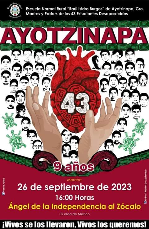 #DesAgenda #HOY | Marcha por #Ayotzinapa, a nueve años de la desaparición de los normalistas bit.ly/468YTU9