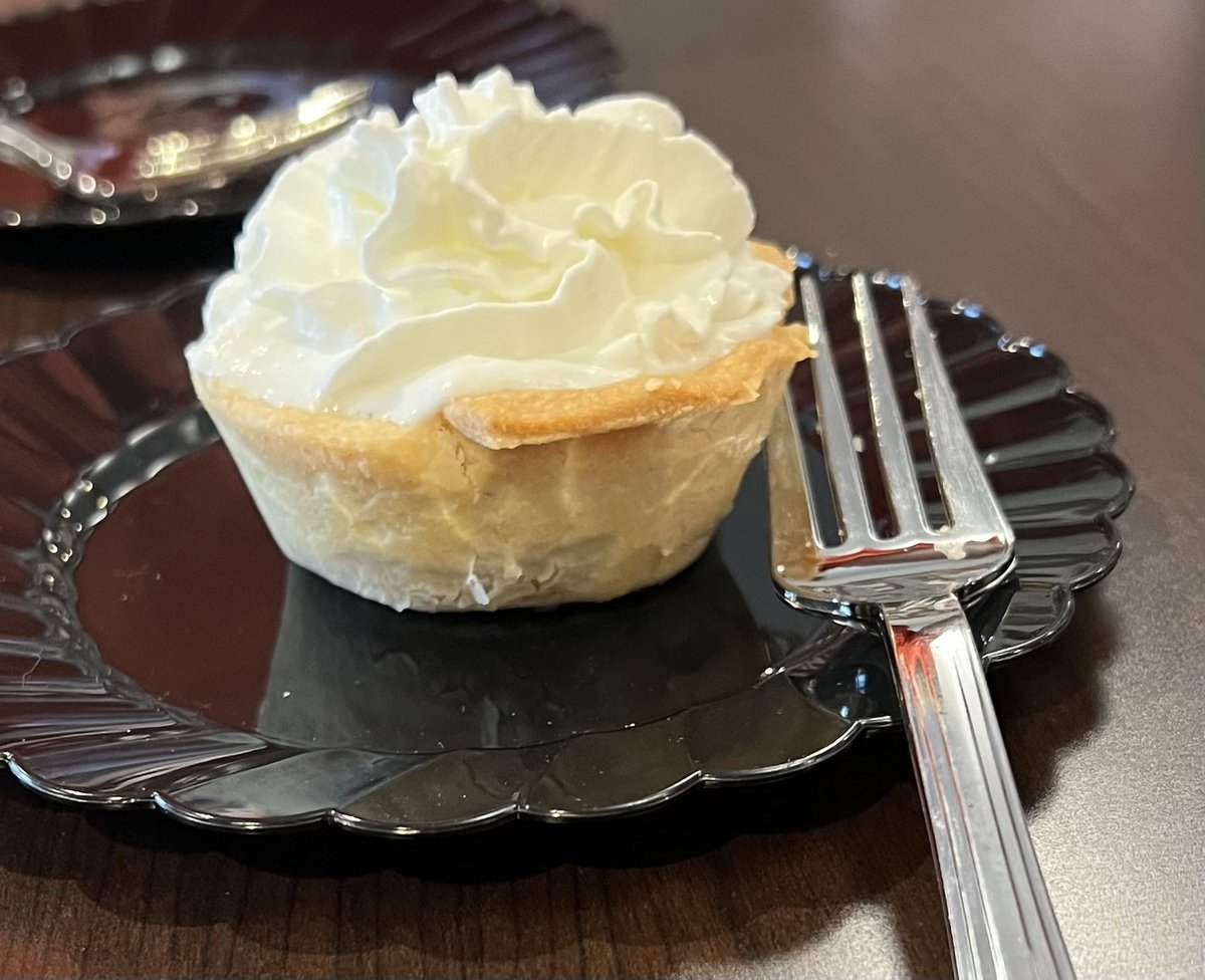 StCharlesHC's tweet photo. “What do you get if you divide the circumference of a pumpkin by its diameter? 
             Pumpkin Pi!”
This tasty treat was a no brainer! Seconds, please! 🎃 🥧 
#falleats #bakewithus https://t.co/Mtju9CJuBc