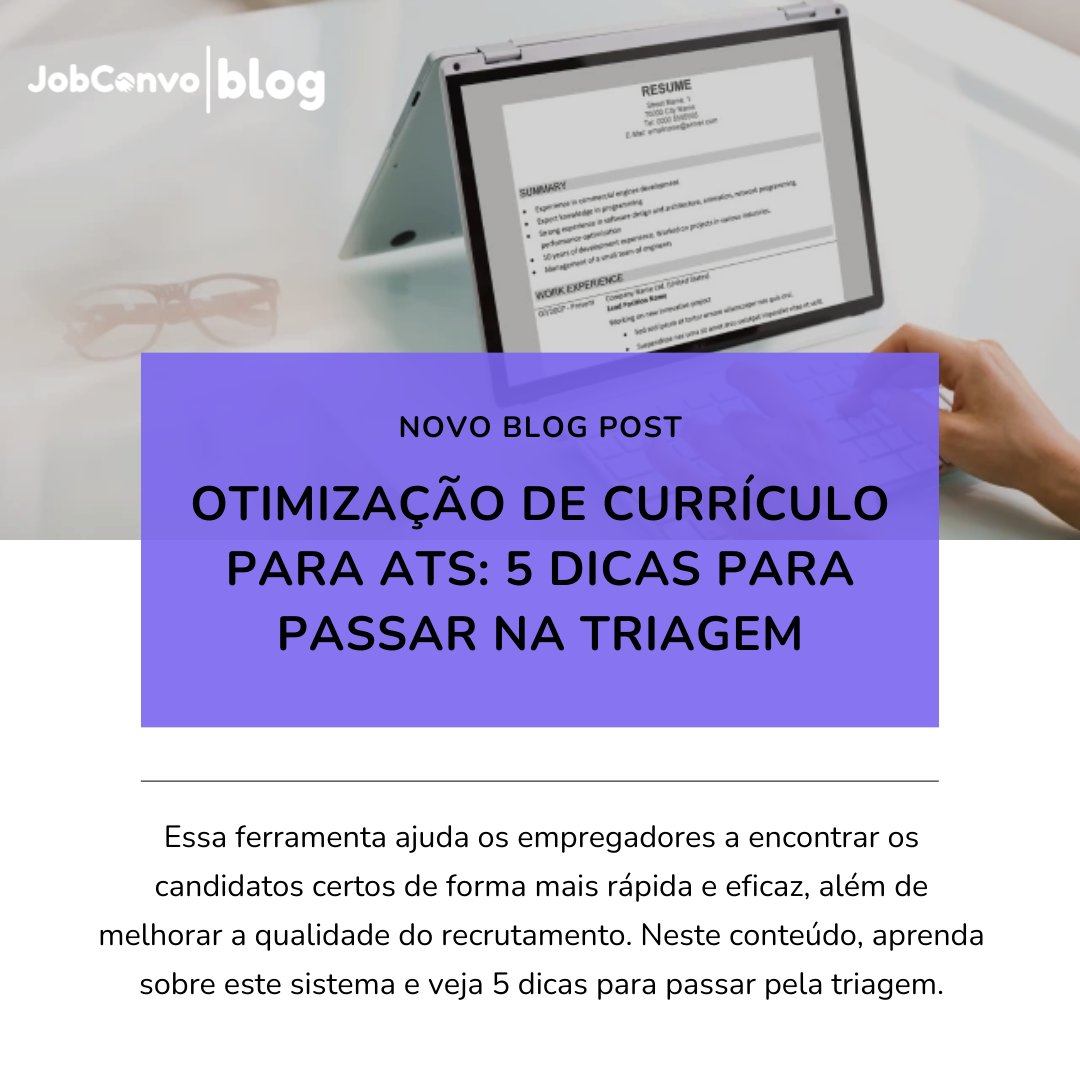 JobConvo's tweet photo. ➡️ Dica Profissional: Como Otimizar seu Currículo para ATS 📝 

Procurando se destacar em sua busca por emprego? A otimização do currículo é a chave! Com a prevalência dos sistemas ATS no recrutamento e seleção, aqui estão algumas dicas rápidas para conquistar a atenção dos recru https://t.co/mzUXWgNVaS