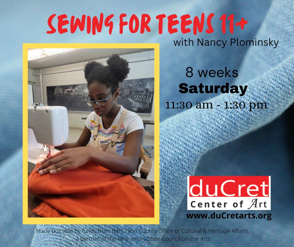 #art #artcenter #ducret #classesforteens #sewingclasses #sewingforteens #hobby #skill #creative #plainfieldnj