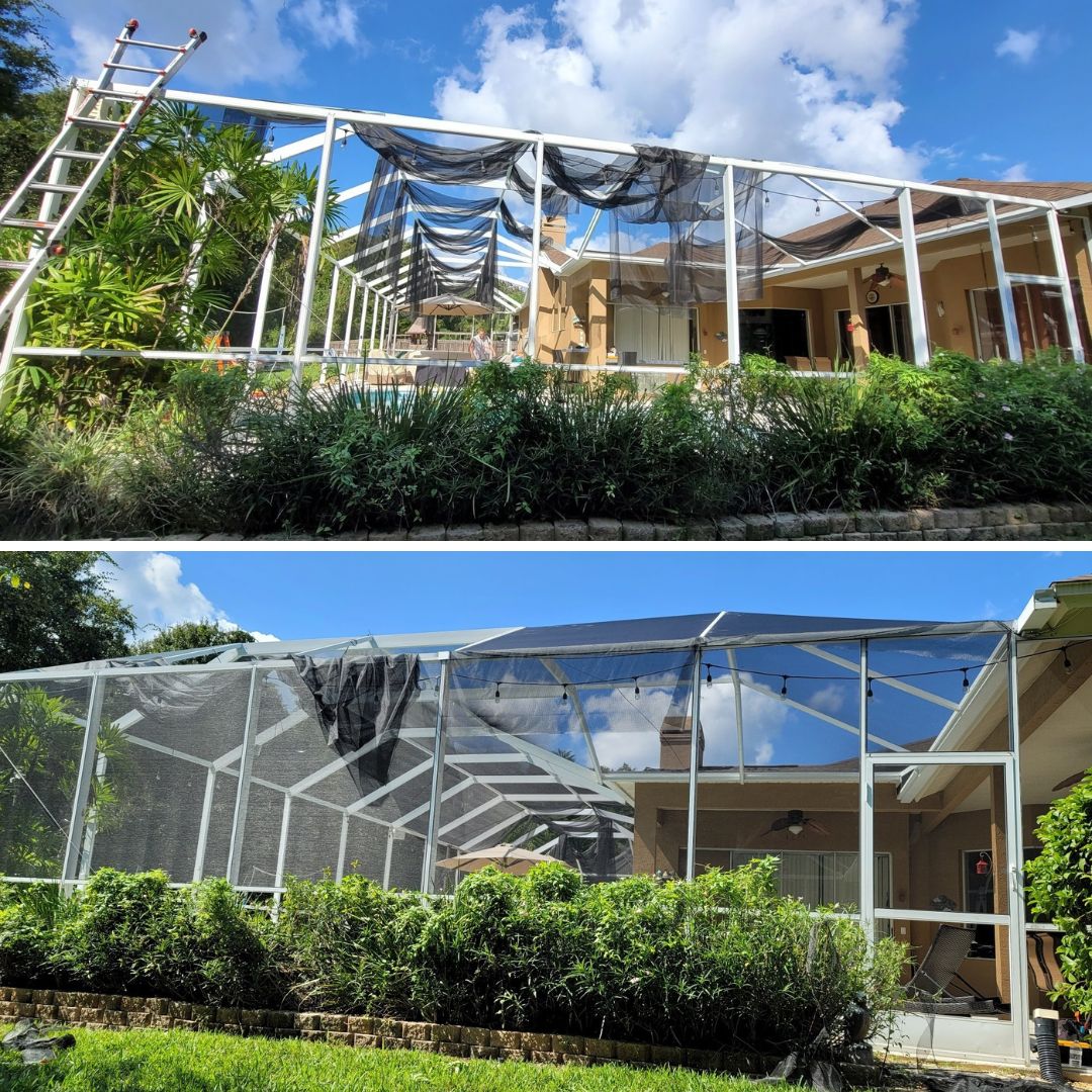 rescreeningfl's tweet photo. We take pride in providing fast and reliable screen replacement, so you can be sure your enclosure won't stay broken for long. Request a quote by calling (352) 587-3719!

#ScreenReplacement https://t.co/WyrKbByp8c https://t.co/Oi7Nym30G6