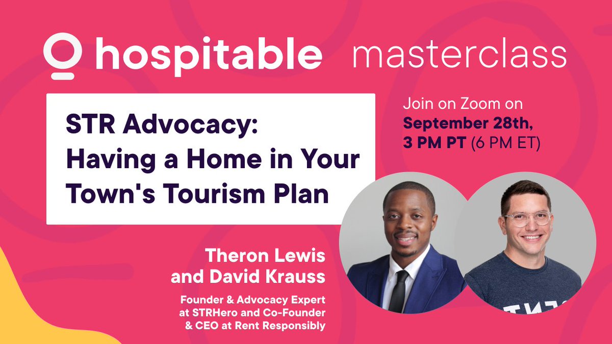 hospitable's tweet photo. Join our next Hospitable Masterclass on September 28 at 3 pm PT to find out how to have a home in your town's tourism plan.

Register here: https://t.co/1tbGjUVtlD 

#STRadvocacy #str #mtr #howtoairbnb #howtohost #airbnbhost #airbnbsuperhost #airbnbexperience #vacationrental https://t.co/R2V1d3bxqF