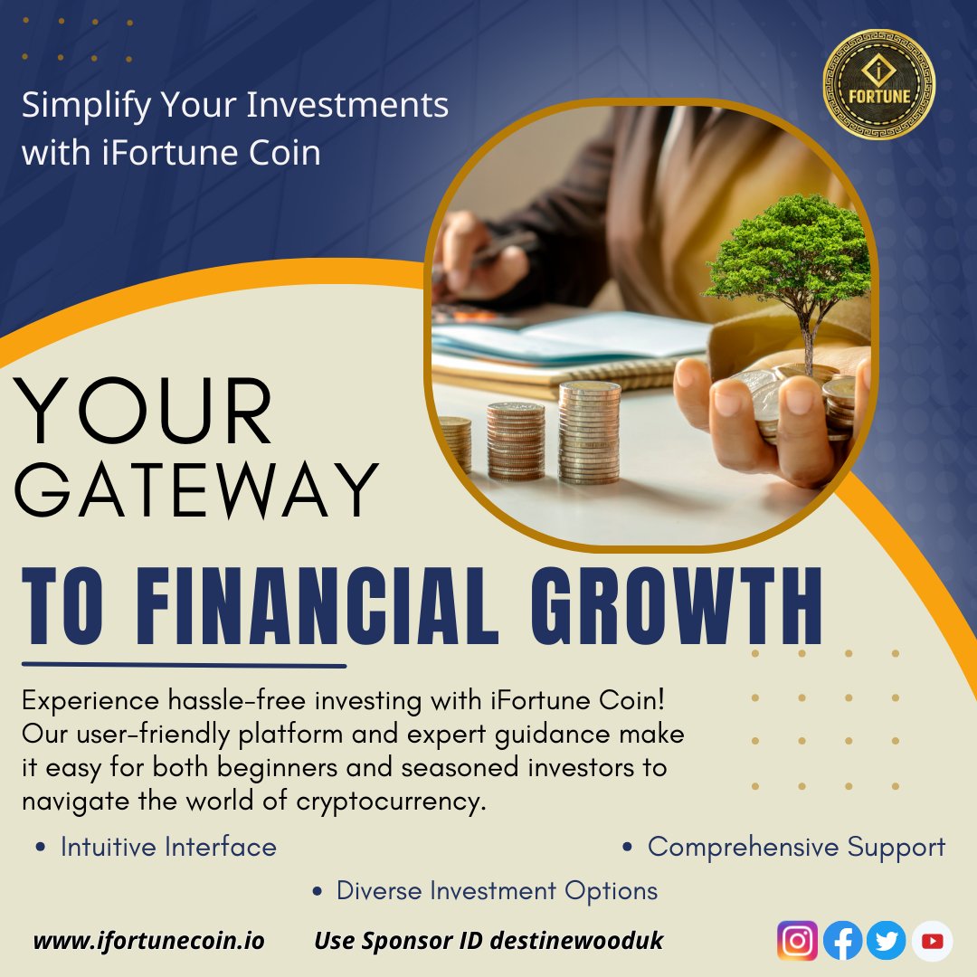 Simplify your investment journey with iFortune Coin! 🌟 
Our user-friendly platform and expert support make cryptocurrency investing accessible to all. 
Start your path to financial growth today. 💹💡
 #iFortuneCoin #EasyInvesting #InvestWithConfidence