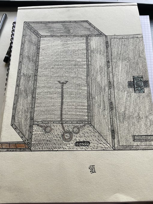 Bit of fetish art today steel cell box thick with I pad hypnosis and audio loop locked in for days of