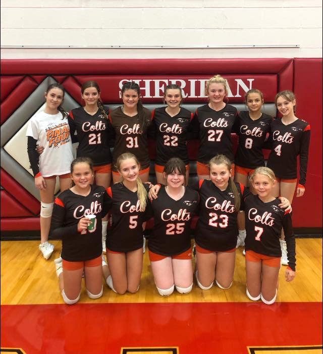 The 7th grade Colts improved to 10-0 by beating Sheridan in straight sets (25-18, 25-12)! 

The 8th grade team dropped a tough 3-set match &amp; are now 6-4 on the season.

Both teams are back in action on Wed. at home vs John Glenn. The theme for the game is “orange out”. 
#GoColts
