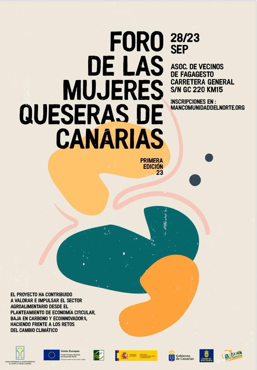 La 1ª edición del “Foro de las Mujeres Queseras de Canarias” se celebrará el 28 de septiembre, en la Asociación de Vecinos de Fagagesto en Gáldar que busca empoderar a las mujeres queseras de nuestras islas, ofreciéndoles herramientas para su crecimiento y desarrollo.