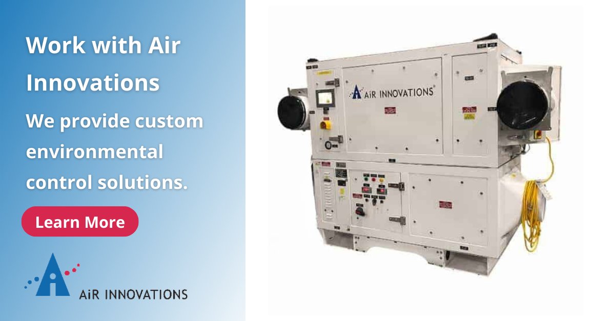 Air Innovations can help you design and construct custom solutions for your environmental control systems! Contact us today.

Learn more: bit.ly/3LEsZHs

#AirInnovations #Cleanroom #EnvironmentalControl #Semiconductor #Miltary #Aerospace #Medicine #Manufacturing