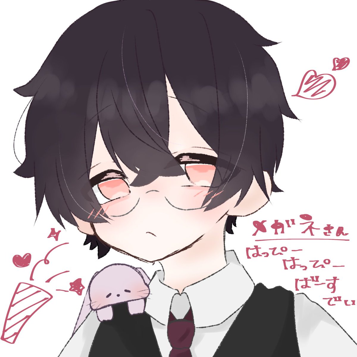 safa_mua's tweet photo. メガネさんお誕生日おめでとうございますっ！！
誕生日イラスト間に合ってよかったっ！
今年もお祝いできて嬉しい🫶
また来年もぜーったいお祝いします！
さふぁりあのうさぎさんらぶ
 #メガネ誕生祭2023
 #さふぁりあーと https://t.co/tfDmytDM08