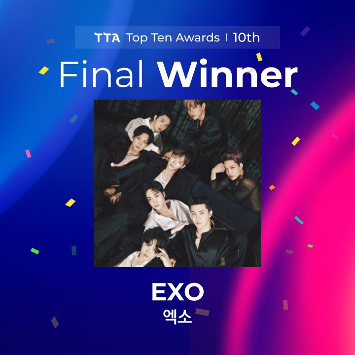 #10thTTA
🏆2023 상반기 최고 글로벌 아티스트🏆
🏆Artist in First half of 2023🏆

#엑소 #EXO #EXO_TTA2023
<a href="/weareoneEXO/">EXO</a> 
 
🎉우승을 축하합니다~Congrats!🎉

The Hottest K-POP WAVE, TTA
#TOPTENAWARDS #TTA #tenasia #탑텐어워즈