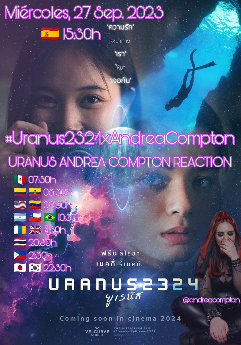 Amigos del espacio sideral!🌌✨
Mañana, necesitamos todo vuestro poder para convencer a @andreacompton para que reaccionar al Piloto de #Uranus2324.
Preparen sus trajes espaciales para el despegue.👩🏻‍🚀🚀

📈#.Uranus2324xAndreaCompton
🔠URANUS ANDREA COMPTON REACTION