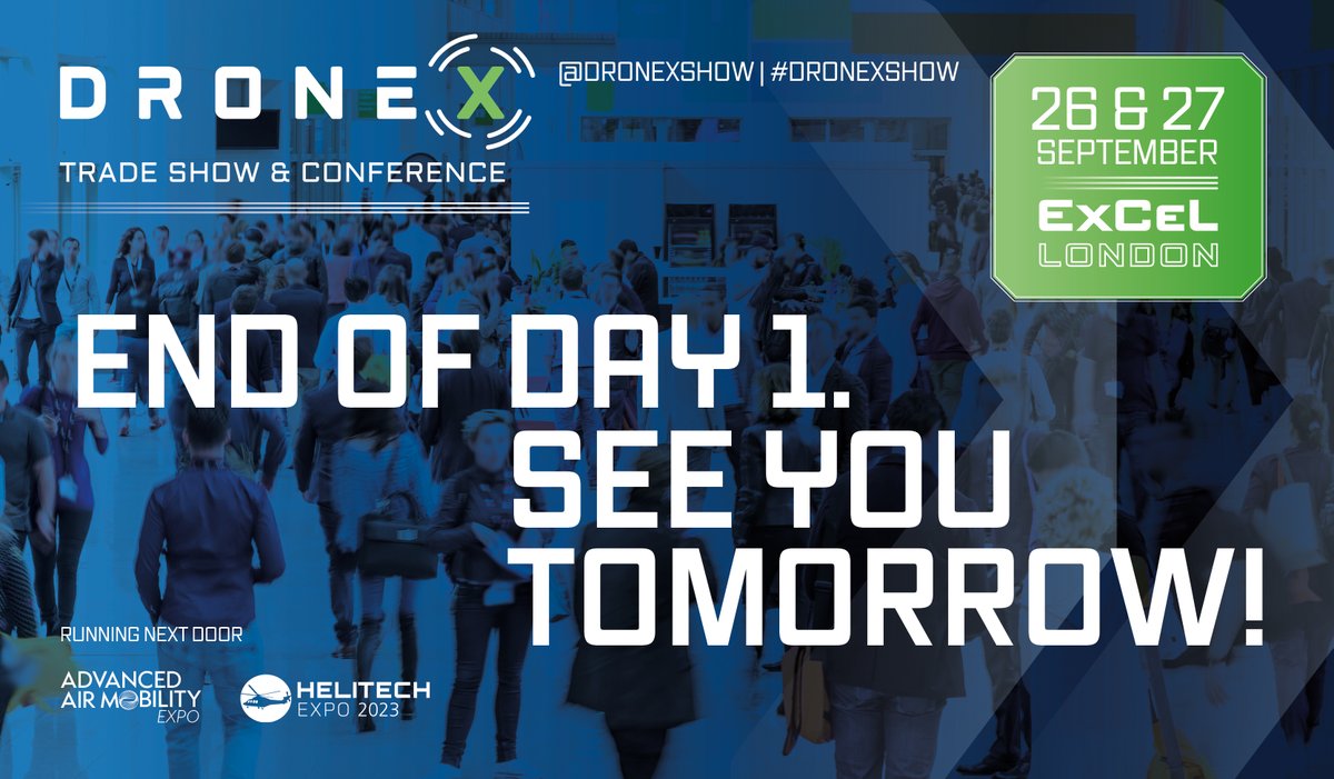 What a day! 😍

Thank you for attending Day One! <a href="/DroneXShow/">DroneX Tradeshow & Conference</a> has exceeded all expectations with its unparalleled speakers, exhibitors and visitors line-up!

We have another day full of incredible content for you to enjoy tomorrow!

See you again tomorrow!

#droneXshow  #day1