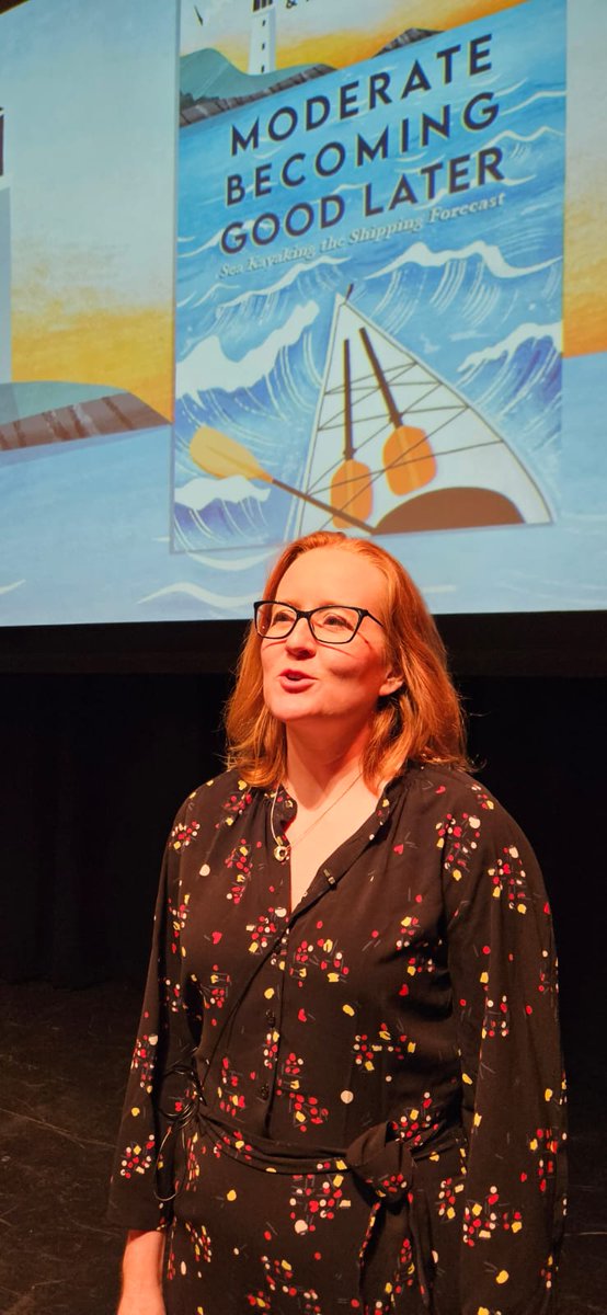 One of many highlights from the Festival was @KayakForecast's moving event on her book 'Moderate Becoming Good Later', with BSL interpreter Bernadette Hempstead. Outdoor photo at @lidojersey #litfest #JerseyCI @Summersdale