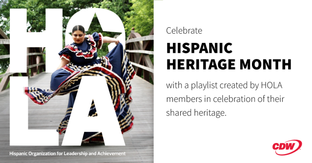 DeistTerri's tweet photo. #HispanicHeritageMonth is here – and our HOLA BRG created a playlist of some of their favorite Latin music. Check out some of the picks and why they made the cut. What would go on your playlist? #LifeAtCDW #WorkCulture https://t.co/a5Soh5qXB8 https://t.co/4Y2G0lCiSW