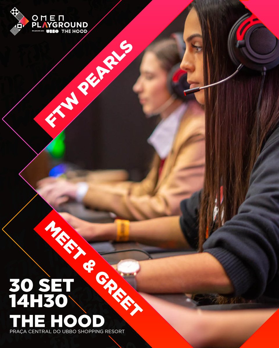 A FTW Pearls vai invadir o <a href="/OMENbyHP/">OMEN</a> Playground dia 30 de setembro! 💥

Aproveita esta oportunidade para estares junto de algumas das tuas criadoras de conteúdo favoritas no The Hood!

Sabe mais 👉 ftw.army/pearlsplaygrou…

#ftwesports #ftwarmy #ftwstreams #OMENFTW #elgatoFTW