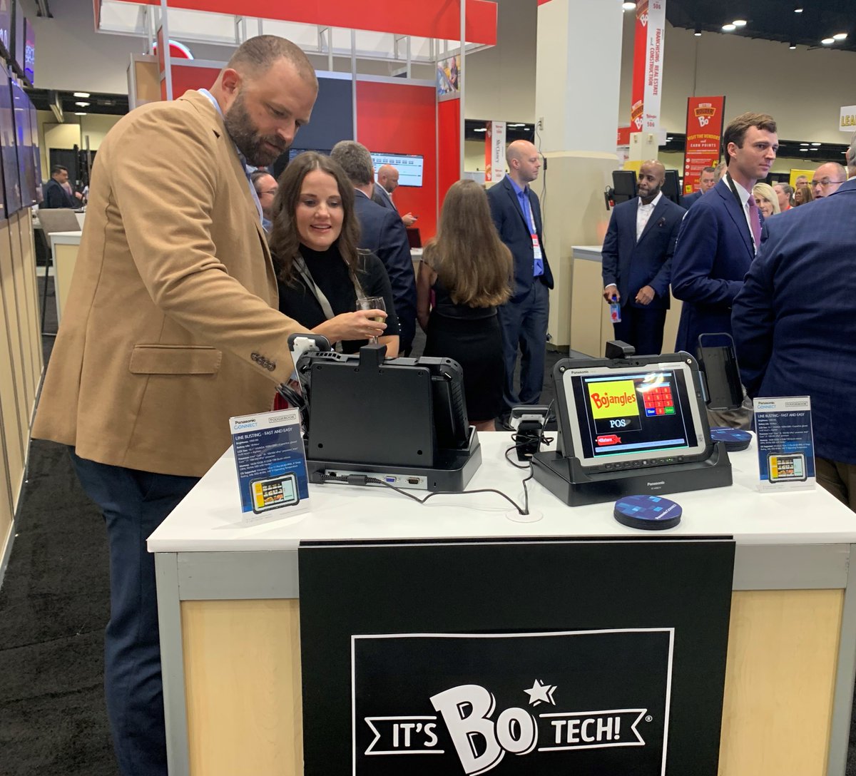 Don't miss your chance to see why the Line-Busting TOUGHBOOK G2 tablet by Panasonic Connect is the only approved Bojangles vendor for hand-helds! Visit us in the Digital Pavilion!

#Bojangles #PanasonicConnect #approvedvendor #qsr #linebusting #tablet #restaurant #technology