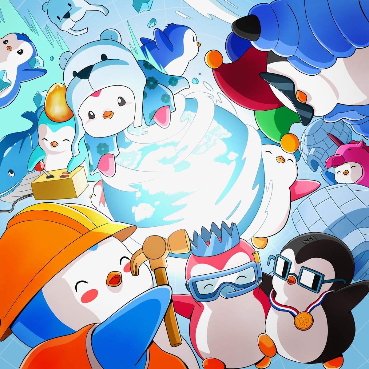 pudgypenguins's tweet photo. Each toy comes with a QR code that unlocks digital traits which can be redeemed in our digital social experience, @PudgyWorld_, at https://t.co/x7lkMt8Rre, now powered by @zksync.

Buyers can digitally collect and connect with friends, for nothing more than a purchase of a toy. https://t.co/MSRjgsjb5q