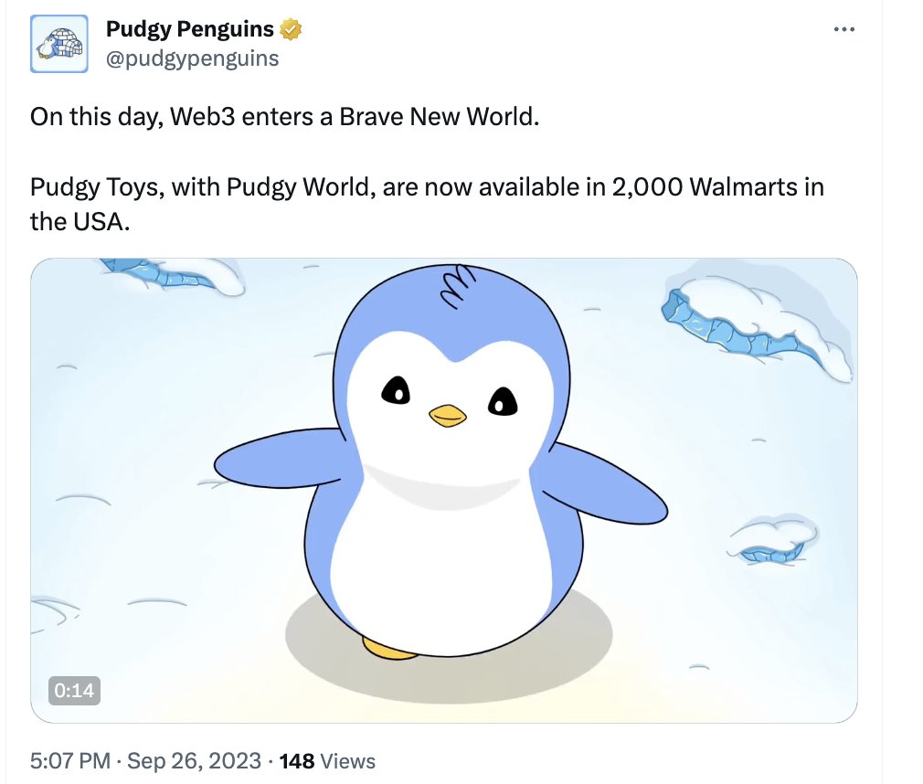 Legendaryy's tweet photo. Breaking News.

Pudgy Toys will be available in 2k Walmarts in the US.

Thoughts? https://t.co/MYWgbIFMlb