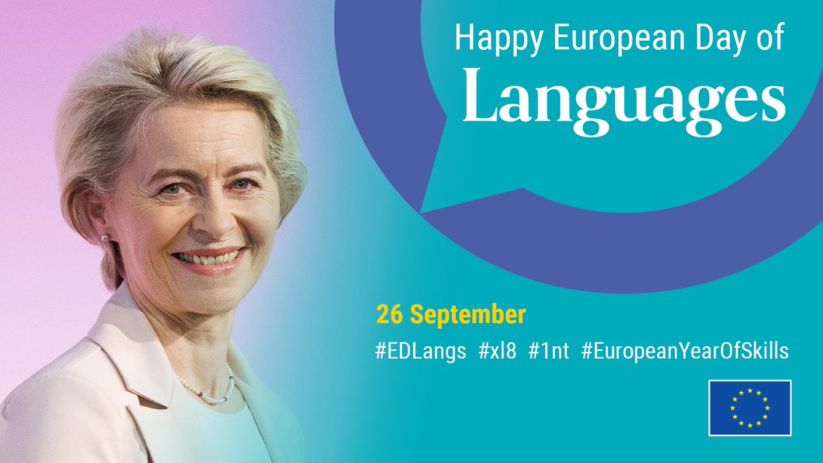 vonderleyen's tweet image. Diverse in our languages, united in our voice. Let’s celebrate the 🇪🇺 Day of Languages!

Des langues diverses, une voix unique. Célébrons la Journée des langues 🇪🇺
 
Vielfältig in unseren Sprachen, geeint in unserer Stimme. Lasst uns gemeinsam den 🇪🇺 Tag der Sprachen feiern!…