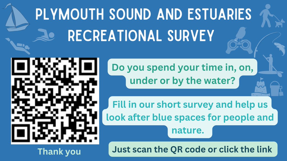 Tell us what you love to do!🏊‍♀️⛵️🚶‍♀️🎣🤿🛶
Can you spare 5 minutes to help understand how we can look after our amazing marine environment better. 👇
online1.snapsurveys.com/plymouth-recre…

@EULIFERemedies @PlymSoundNMP @TVAONB @SouthDevonAONB @WemburyMarine @plymcatte @swcoastpath #SaveOurSeabed