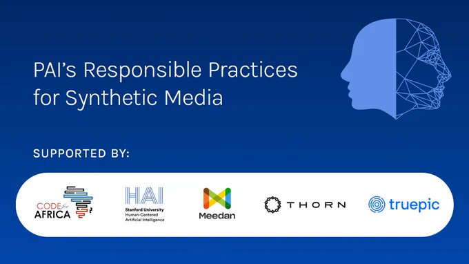 🚀 Exciting news!

<a href="/Code4Africa/">Code for Africa</a> is proud to join <a href="/PartnershipAI/">Partnership on AI</a>’s Responsible Practices for Synthetic Media along with <a href="/meedan/">Meedan</a>, <a href="/StanfordHAI/">Stanford HAI</a>, <a href="/truepic/">Truepic</a> and <a href="/thorn/">Thorn</a>.

🤝 Read more about the new partnership here: bit.ly/3t8aKUf