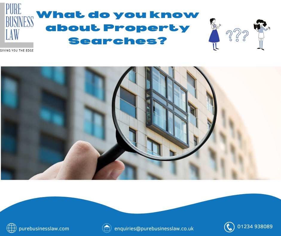 The following searches are regarded as Standard for a Commercial transaction:
1. Local authority search
2. Drainage and water search
3. Environmental/ Flood risk search
4. Highways search
5. Chancel Check/ Chancel Liability search

Contact us on 01234 938 089 for more information