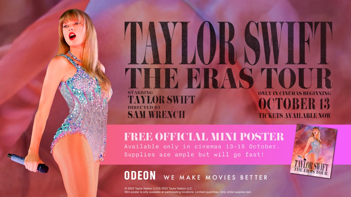Buy tickets to TAYLOR SWIFT | THE ERAS TOUR concert film and take home a piece of music history. Get your free mini poster between October 13 - 15. Whilst stocks last! - bit.ly/46pkOGL