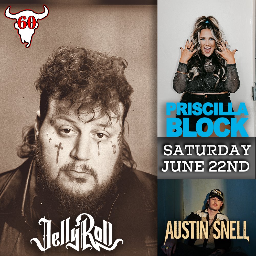 Great lineup rounds out with <a href="/priscillablock/">Priscilla Block</a> and <a href="/asnellofficial/">Austin Snell</a> joining <a href="/JellyRoll615/">Jelly Roll</a> on Saturday, June 22nd.