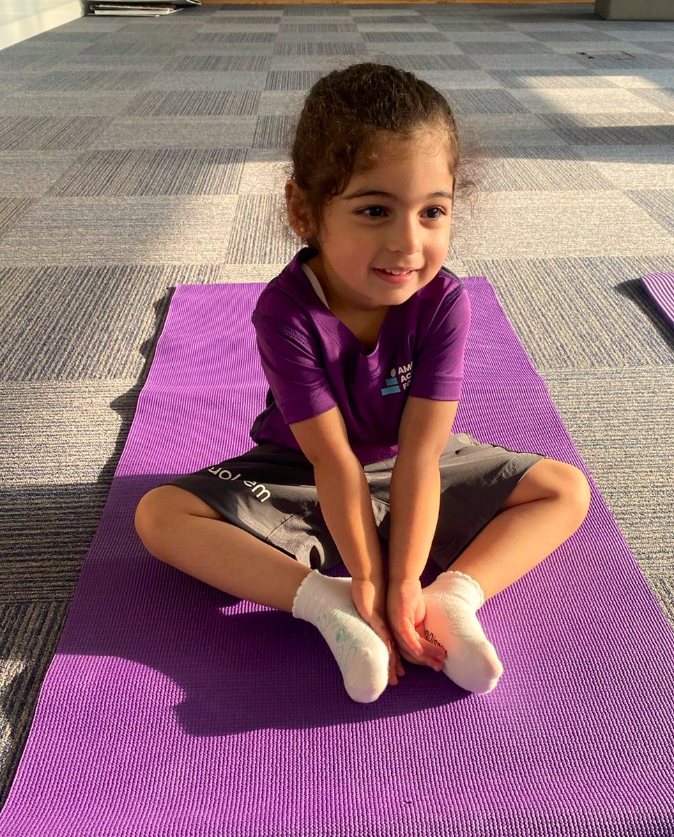 My favorite yogi that joins Tuesday Staff Yoga!!! Start 'em young! #AAGDubaiSchool #ProudlyTaaleem #EmpowerEveryGirlEveryDay #WellnessJourney