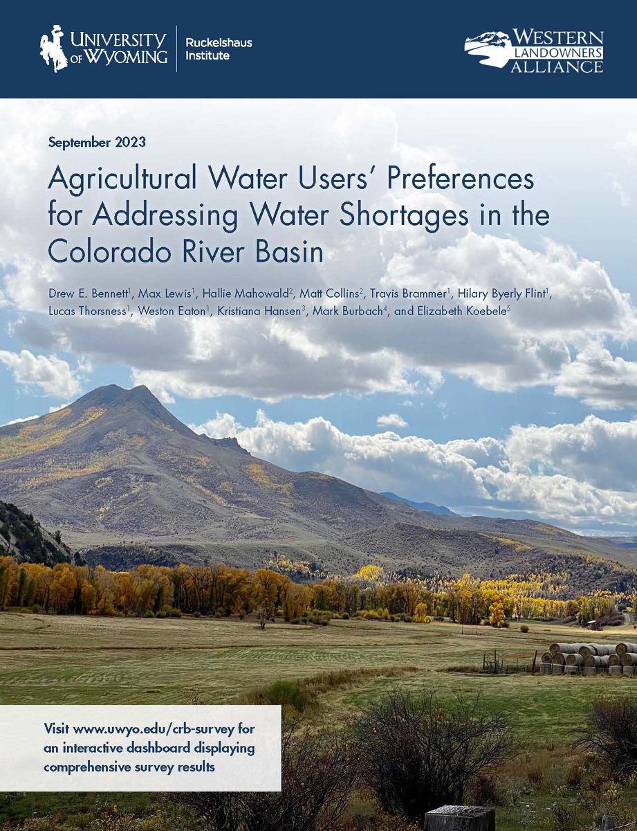 Join @VoiceofWLA, @UW_Ruckelshaus, & the authors of, 'Agricultural Water Users’ Preferences for Addressing Water Shortages in the Colorado River Basin' for a webinar TODAY at 11AM 
Register for the webinar here: us06web.zoom.us/webinar/regist…