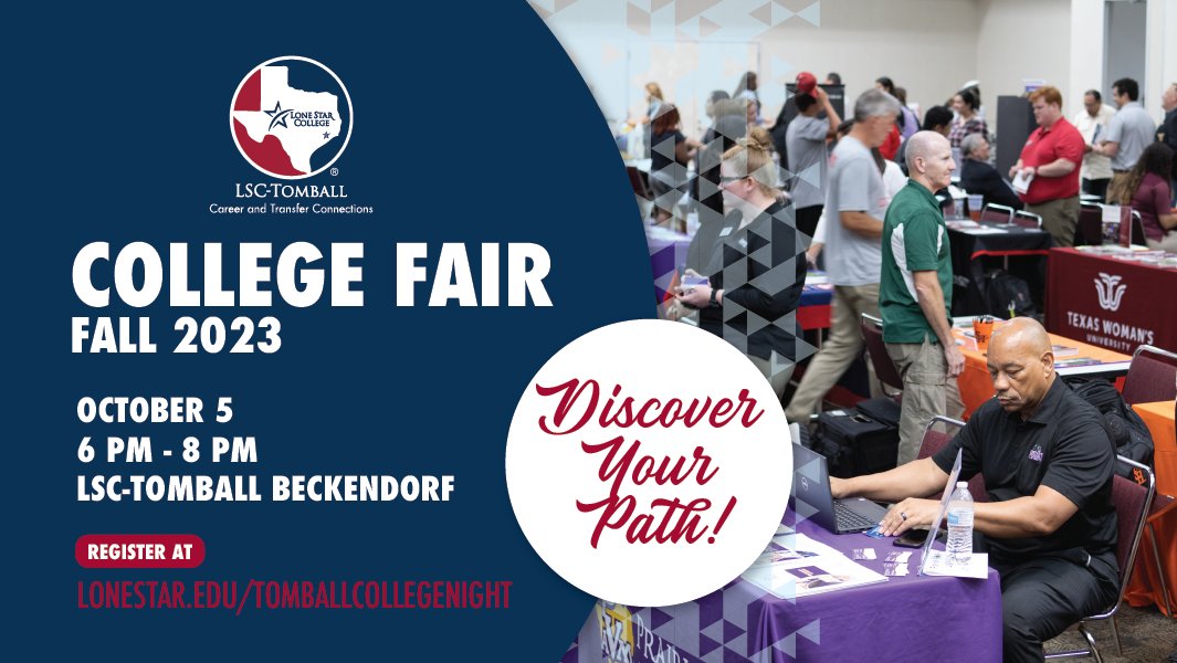 🎓Explore Your Next Chapter at the College Fair! 🎓 Join us for a unique opportunity to meet university recruiters and discover your future academic home. This event is a game-changer... Don't miss out! #CollegeFair #DiscoverYourPath #LSCTomball