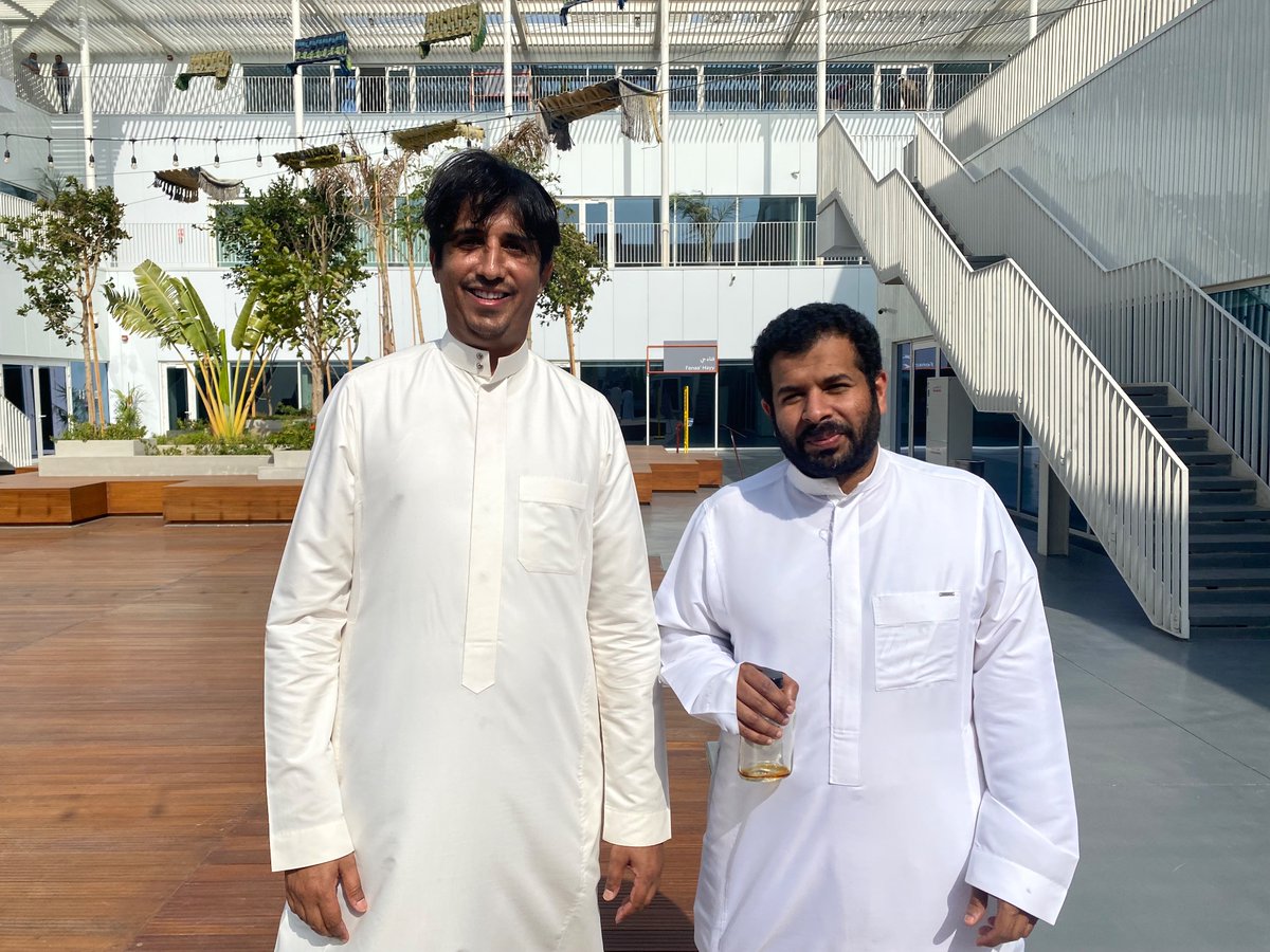 GreenboxMuseum's tweet photo. Last hear I made this artists picture at @hayyjameel. Today I spotted Bader Albalawi (to the right) in Amsterdam where he is a nominee for the Septimus award for best documentary. In Jeddah in 2022 he shared his interest in North AlKhobar @NLinKSA https://t.co/I46x1MVlxt
