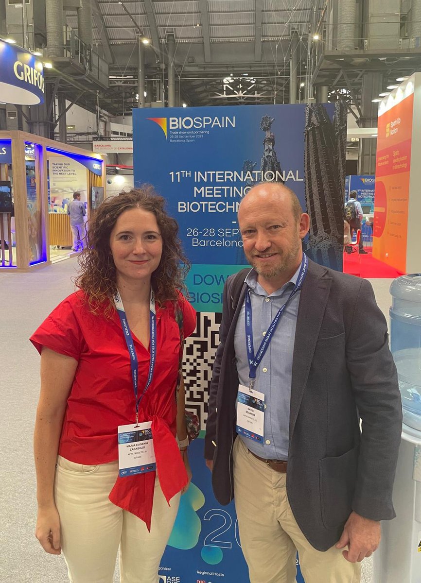 AptaTargets's tweet photo. This week, the biotech sector is in #BioSpain2023! Our CEO David Segarra and our CFO Maria Eugenia Zarabozo just arrived in Barcelona 👏🏼
+2,000 attendees, 800 companies and 4,000 partnering meetings
#ApTOLL #AcuteIschemicStroke #AcuteMyocardialInfarction #aptamers https://t.co/4HZHc7Ea9E