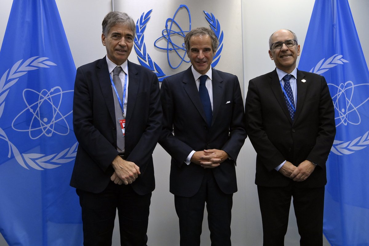 Nuclear applications have an important role in #Brazil’s development. Had a productive meeting w/ <a href="/Itamaraty_EN/">Itamaraty Brazil 🇧🇷</a> Vice Minister Amb Cozendey on nuclear applications in 🇧🇷 &amp; the importance of ensuring high standards of nonproliferation for naval nuclear propulsion plans. #IAEAGC