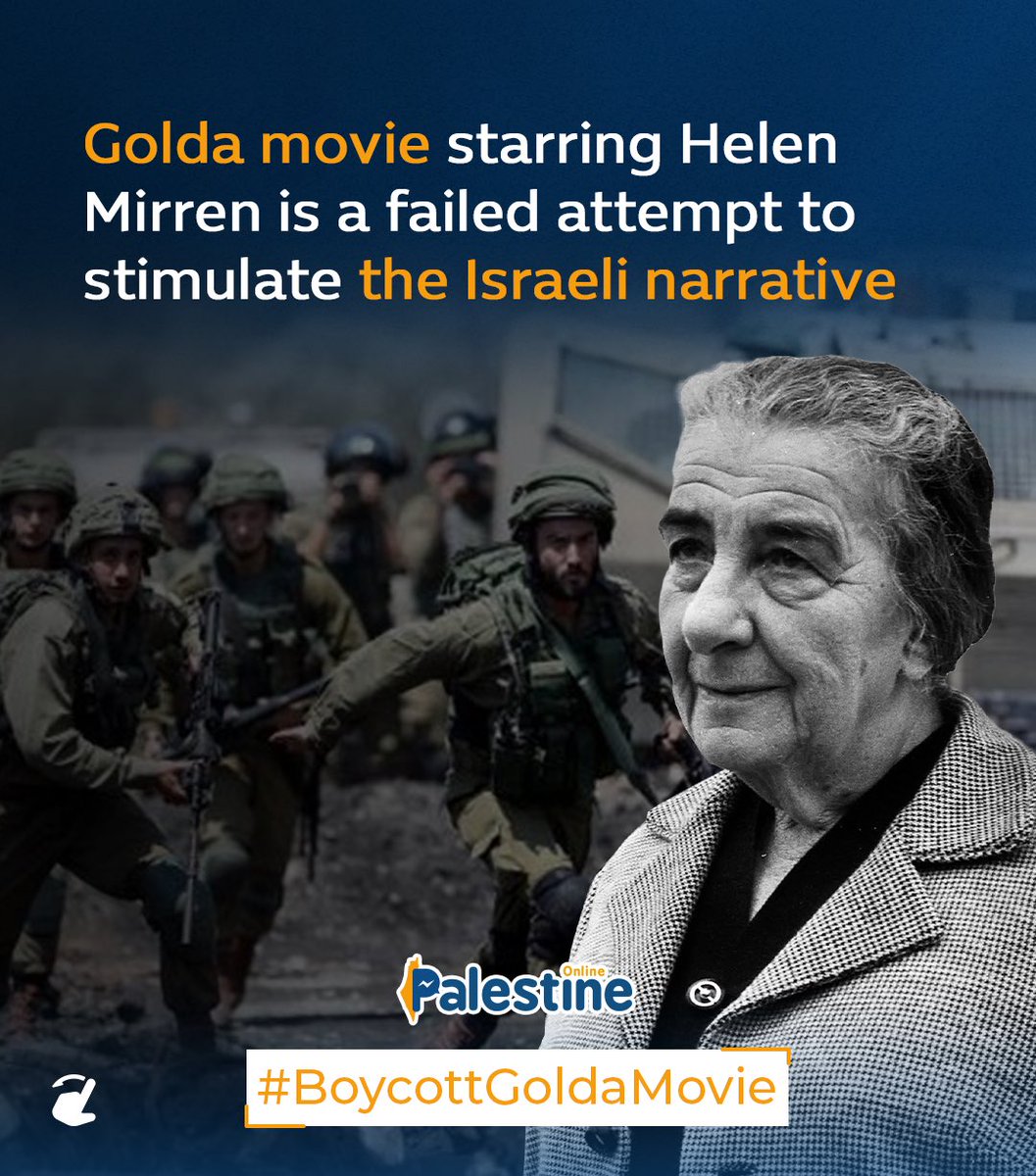 The Golda movie is an Israeli attempt to talk over the rising Palestinian narrative, which exposed the ugly face of ‘Israel’. #BoycottGoldaMovie  

More in this thread 👇