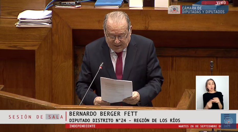 #EnSala 
El <a href="/DiputadoBerger/">Bernardo Berger</a> informa el proyecto que modifica la ley N° 18.892, General de Pesca y Acuicultura, en materia de plazos de caducidad de la inscripción en el Registro Pesquero Artesanal.

📺 camara.cl/prensa/televis…
📲Youtube: youtube.com/live/vHMbebX-a…