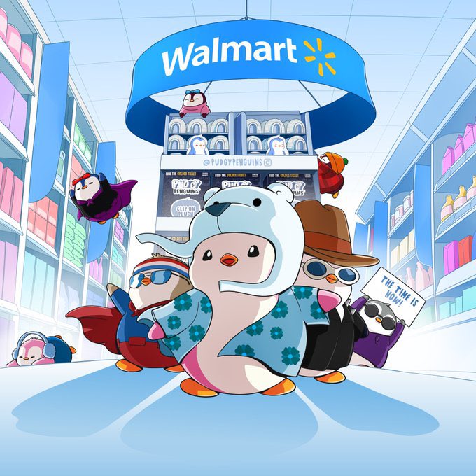 web3elevator's tweet image. BREAKING:

Pudgy Toys set to be available in over 2.000 Walmart Stores 🐧