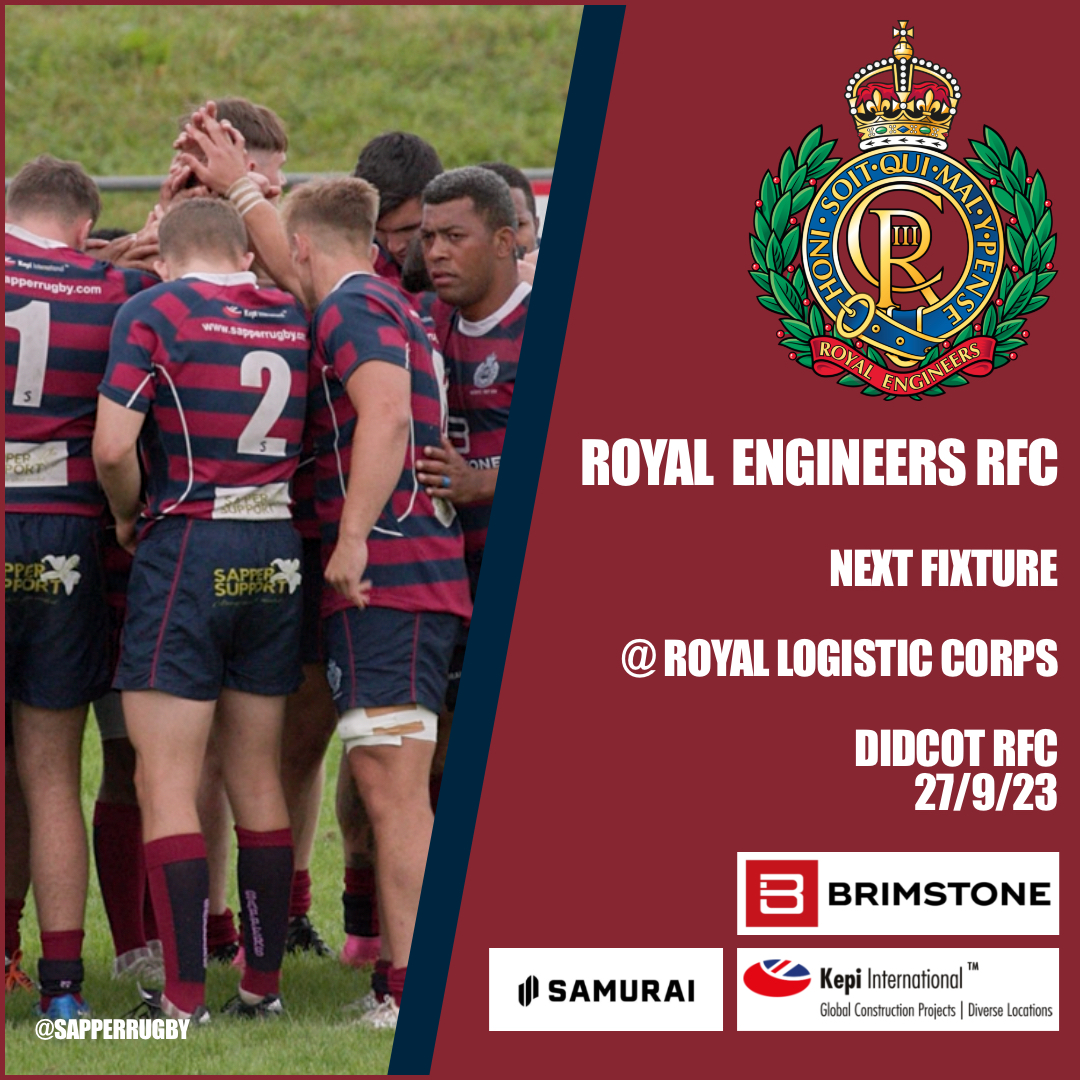 sapperrugby (@sapperrugby) on Twitter photo The Sappers begin their Corps League 1 campaign tomorrow away to the Royal Logistic Corps. Venue, Didcot RFC, KO 1400. <a href="/Brimstone_UXO/">Brimstone UXO</a> <a href="/Proud_Sappers/">Corps of Royal Engineers</a> <a href="/MedwayRFC/">Medway RFC</a> The Sappers begin their Corps League 1 campaign tomorrow away to the Royal Logistic Corps. Venue, Didcot RFC, KO 1400. <a href="/Brimstone_UXO/">Brimstone UXO</a> <a href="/Proud_Sappers/">Corps of Royal Engineers</a> <a href="/MedwayRFC/">Medway RFC</a>