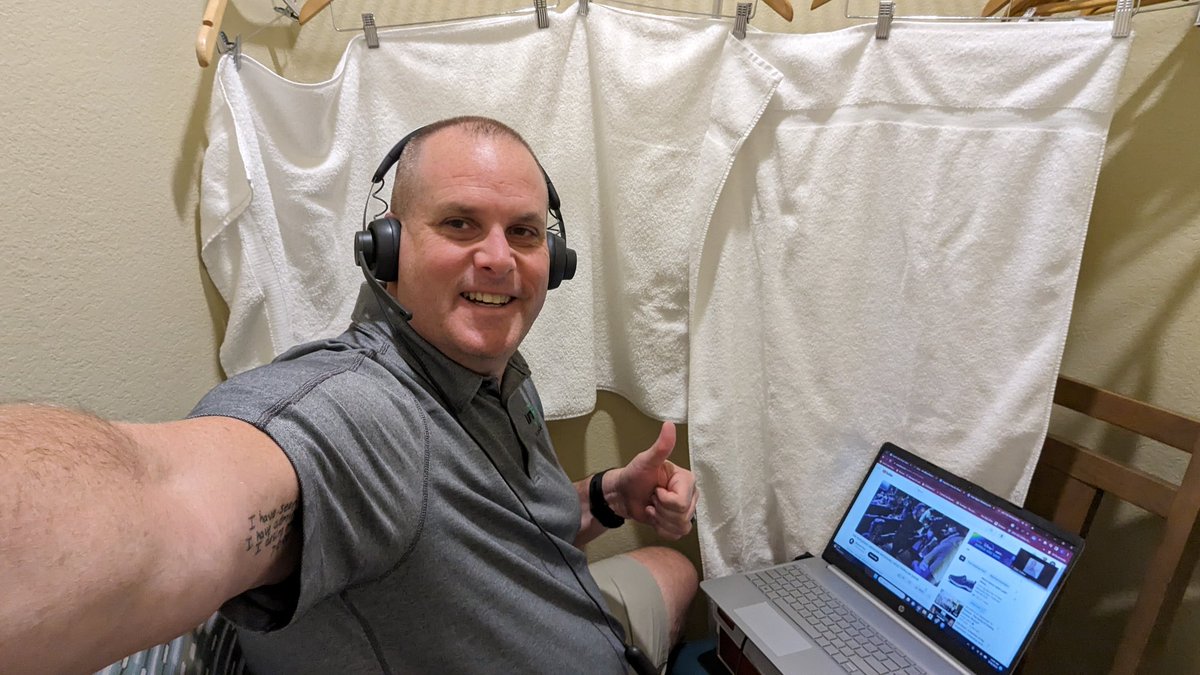 AutoFixCoaching's tweet image. love working remotely but sometimes you find yourself on the road and doing crazy stuff to get the job done. Today I&apos;m coaching and podcasting from a closet with towels hung up to deaden the echo!