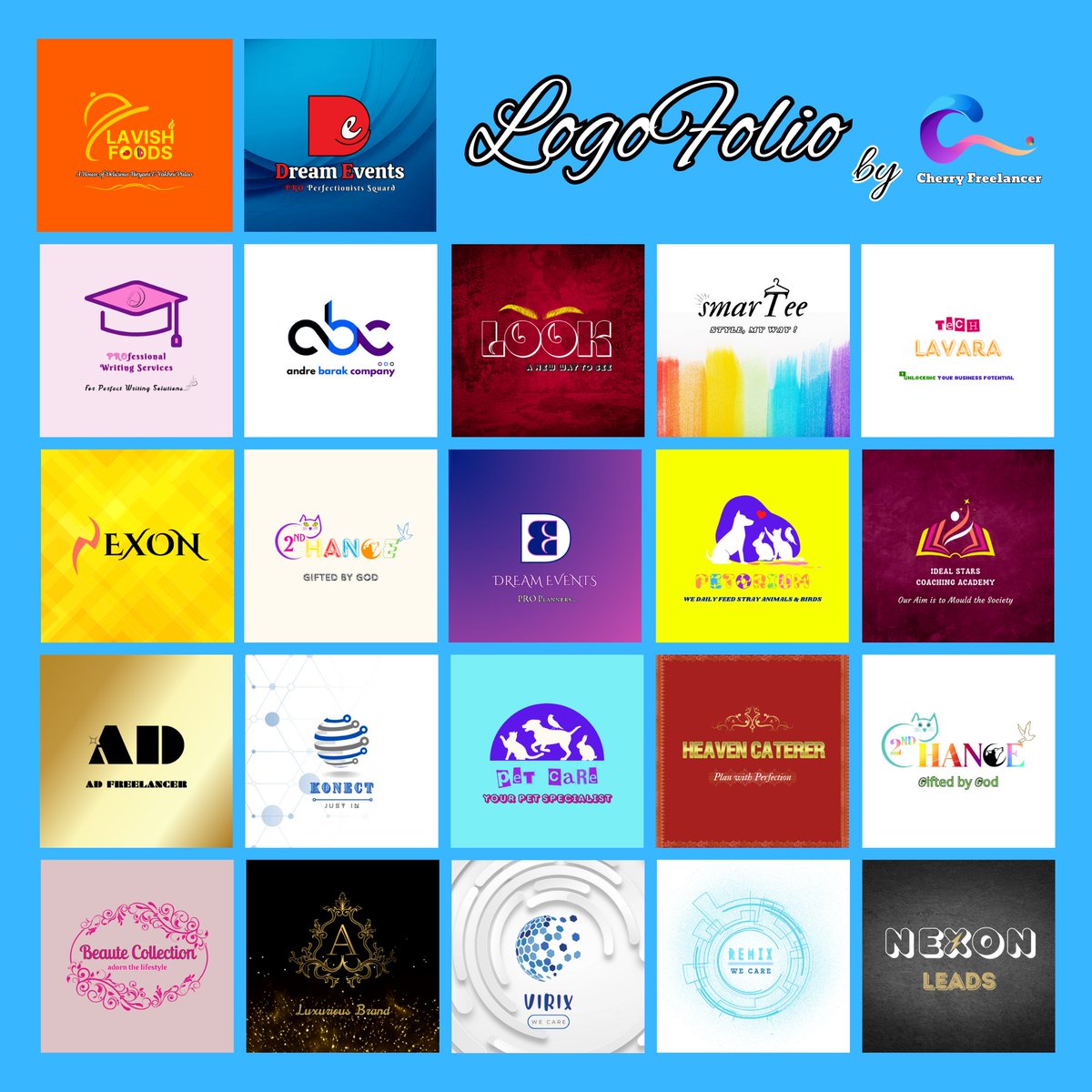 CheryFreelancer's tweet image. Excited to share the latest Logofolio!

#cherryfreelancer #creatingtheidentity #Creativepreneur #logodesigner #logofolio #logoportfolio #LogoDesign #logodesignservices #brandidentity #logobrand #Portfolio #DesignsByMe #PassionToProfession #freelancerdesigner