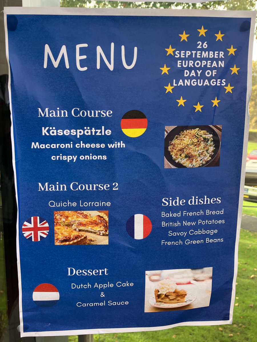 KESBathGerman's tweet photo. Excellent food today for #EuropeanDayofLanguages! 
🇫🇷🇩🇪🇪🇸 https://t.co/k05ZM2OXpf