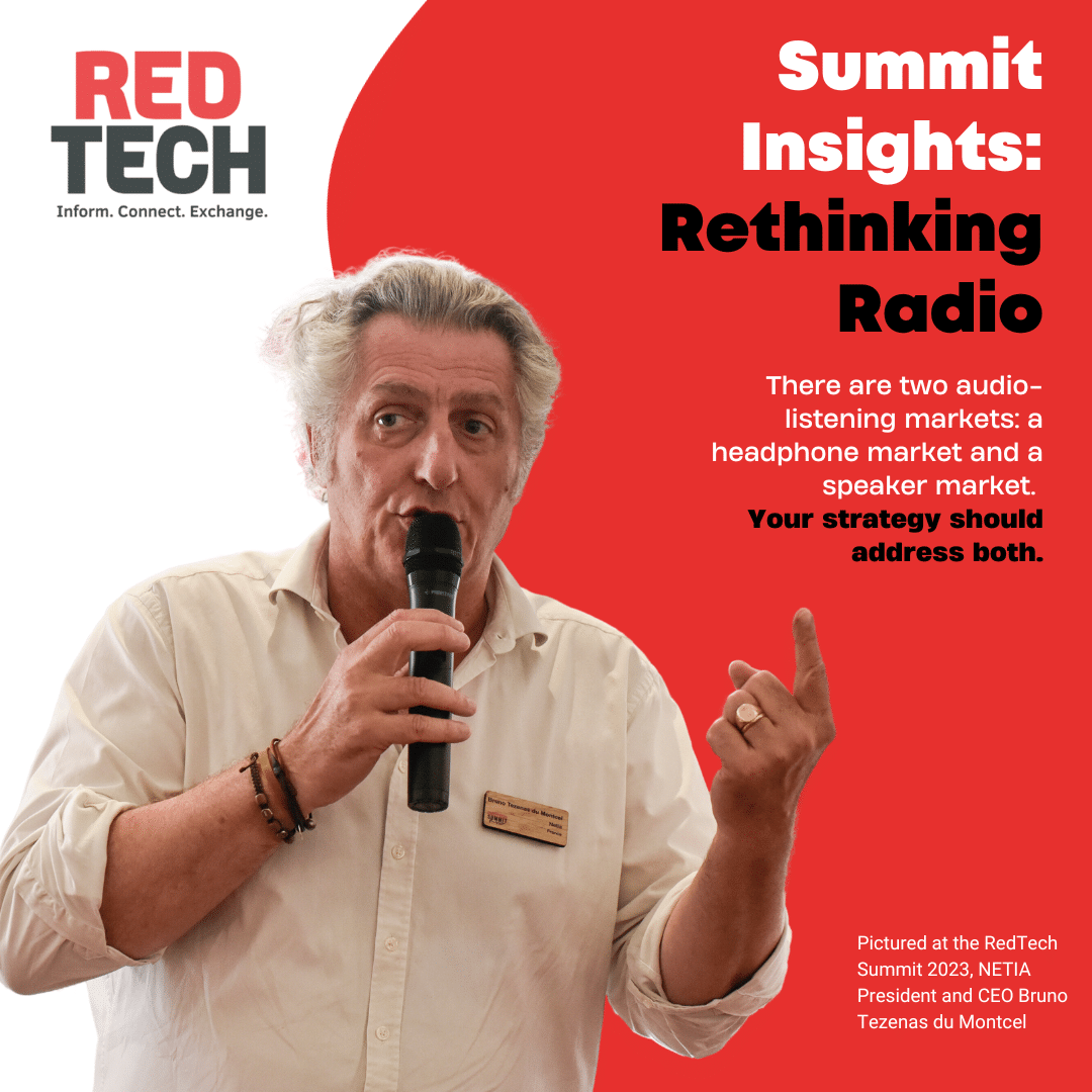 RedTech_News's tweet photo. Consumer listening habits are constantly changing. At this year’s #RedTechSummit, delegates reminded us that there are two listening markets. Does your strategy address both? Find out what else we learned on the RedTech website #Audio #Radio #RadioLife

https://t.co/gFZeh3zrrS https://t.co/mfoj2axtXA