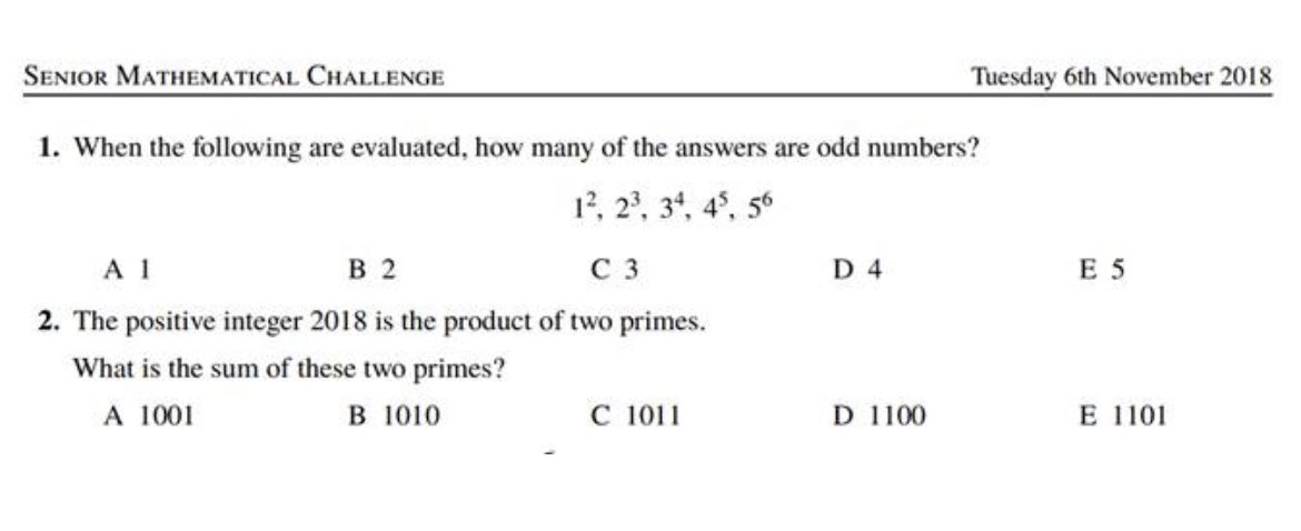 The UK Maths Challenge takes place next week. Almost 60 of our S5 &amp; S6 pupils have signed up to compete! Think you might be up for the challenge? Here are the first two questions from the 2018 test. #SMC <a href="/ukMathsTrust/">UK Maths Trust</a> <a href="/firrhillhigh/">Firrhill High School</a>