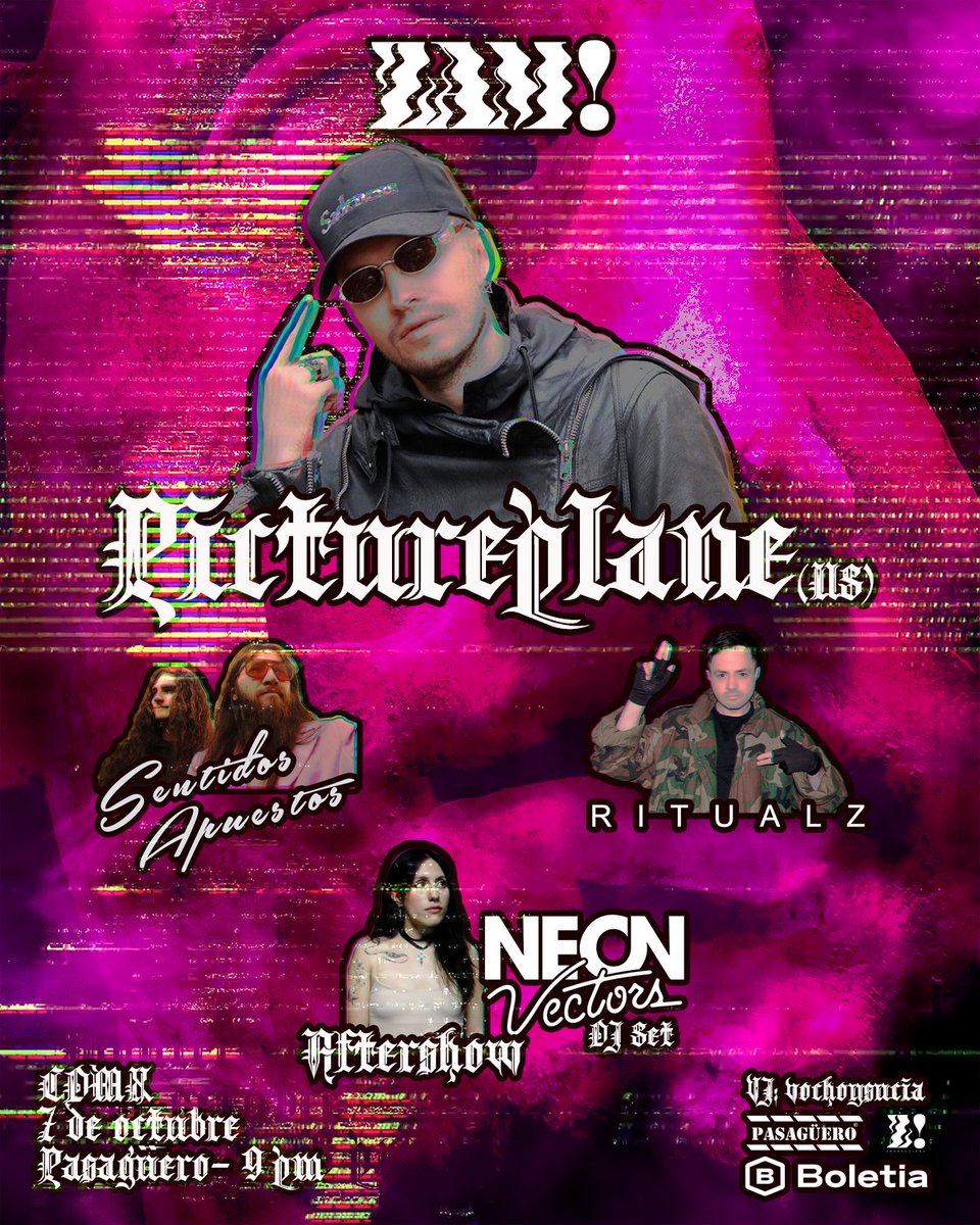 FILTERMexico's tweet image. .@Pictureplane está por regresar a la Ciudad de México para presentarse en el Pasagüero con Ritualz, Sentidos Apuestos y Neon Vectors.

Los boletos están disponibles a través de @Boletia: tinyurl.com/mvx8fxp4