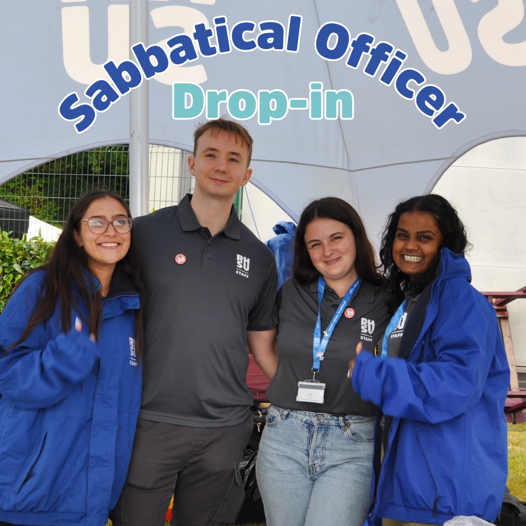New this year… Sabbatical Officer Drop-ins

🗓️ Every Thursday 13:00-14:30 
📍Students’ Union Helpdesk

Drop in to find out more about the work of our Sabbatical Officers. A chance to voice your concerns, ask any questions about the Students’ Union and University or simply chat!