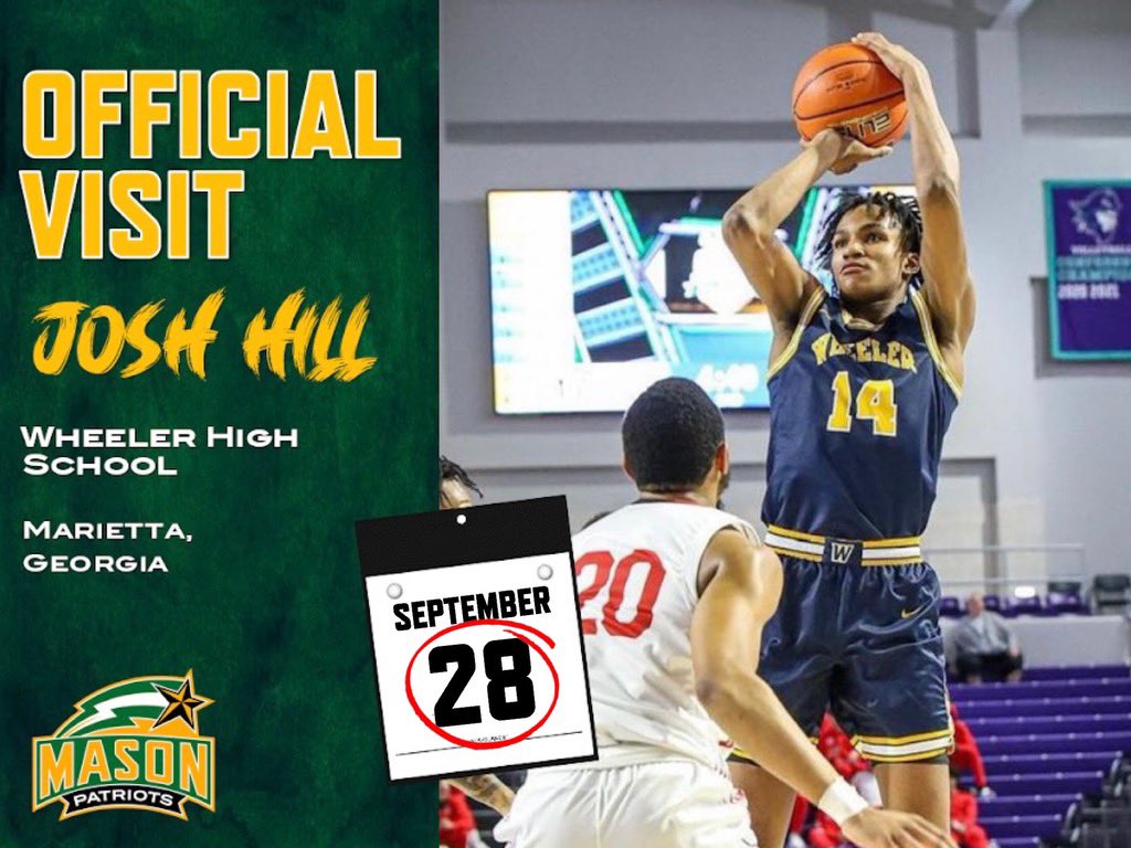 🚨VISIT NEWS🚨 Top150 talent @Joshhill022 is expected to take an Official Visit to George Mason this Thursday-Saturday. The versatile big man has become the top priority for the Patriots staff. Was recently named the Top 2024 Center in the @OfficialGHSA by @KyleSandy355