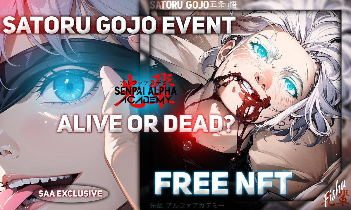SSS_WEB3's tweet photo. 𝐒𝐀𝐓𝐎𝐑𝐔 𝐆𝐎𝐉𝐎 𝐄𝐕𝐄𝐍𝐓

🔵1x NFT on ETH chain ( 1 of 1 )

ALIVE or DEAD?

Whatever the outcome we want to remember him with a smile❤️

❤️LIKE🔁RP
▶️REGISTER TO RAFFLE: https://t.co/w03PbP4Drv

🎉2nd🎉

#nft #freemint #freenft #nftgiveaway #premint #SatoruGojo #gojo #eth https://t.co/qyht2lLdD3
